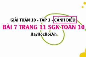 Giải bài 7 trang 11 Toán 10 tập 1 SGK Cánh Diều